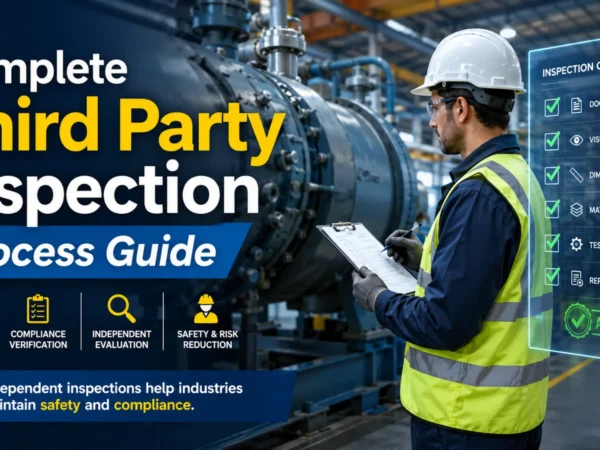 Third party inspector verifying industrial quality documents
