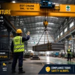 EOT crane inspection as per Factory Act in a modern industrial facility with safe lifting operations